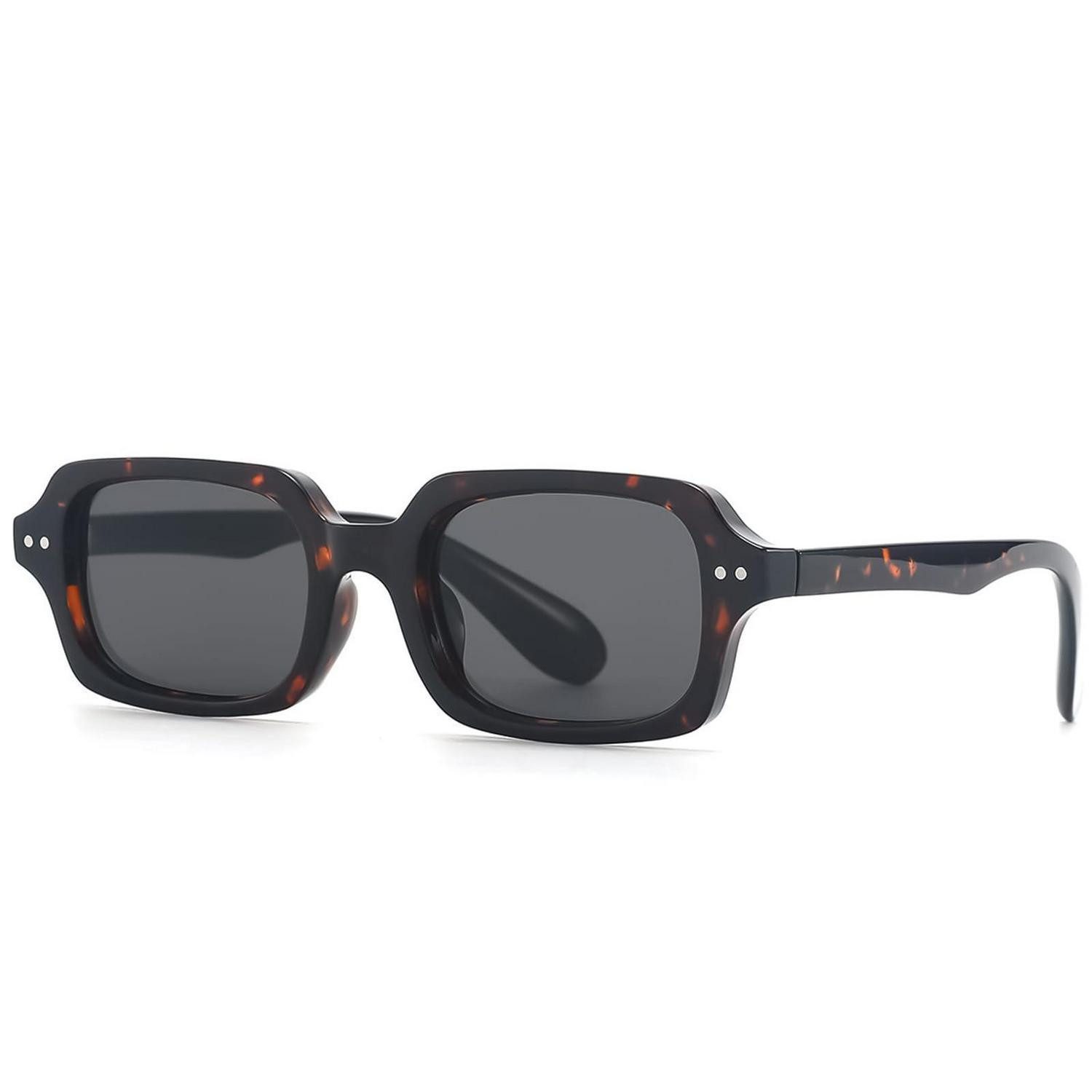 LuxusKollektion Retrosonnenbrille Sonnenbrille Herren Damen Eckig Retro Schildpatt-schwarz 50 Millimeter