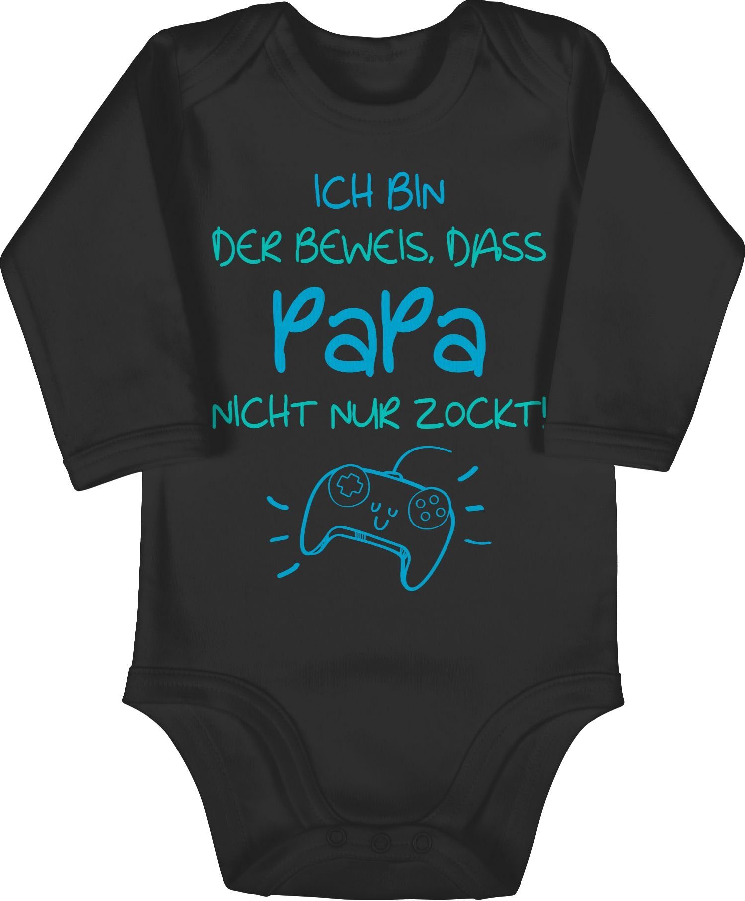 Shirtracer Shirtbody Ich bin der Beweis, dass Papa nicht nur zockt Blau Türkis Geschenk Vatertag Baby