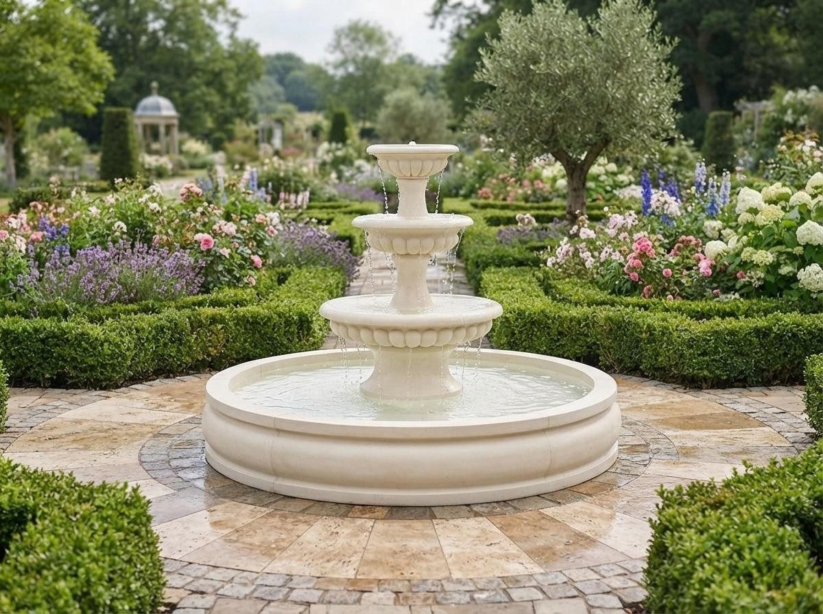 Xlmoebel Gartenbrunnen Eleganter Zierbrunnen handgefertigt aus hochwertigem Material Sofort, (1 tlg), Hergestellt in Europa