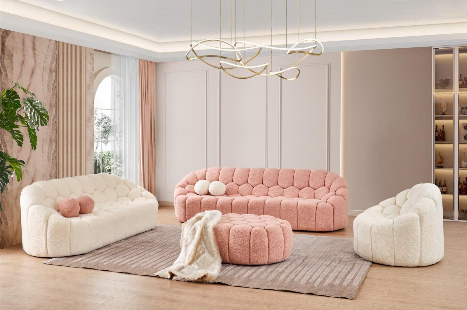Möbel Sofa, Couch 2 Sofa Design Sitzer JVmoebel Wohnzimmer Zweisitzer Polster Weiß
