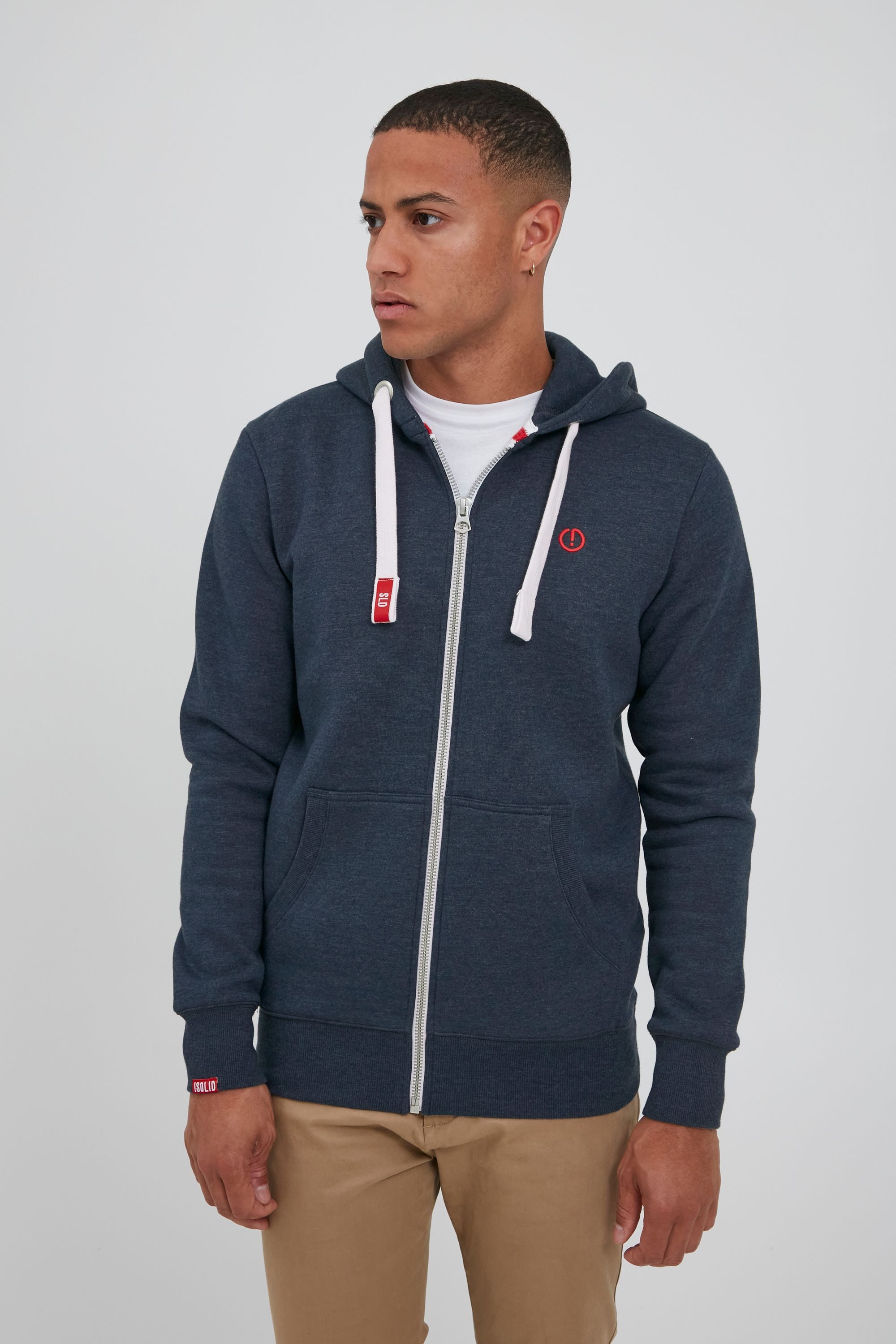 !Solid Kapuzensweatjacke SDBennZip Kapuzenjacke Sweatshirtjacke mit kontrastfarbenenen Details