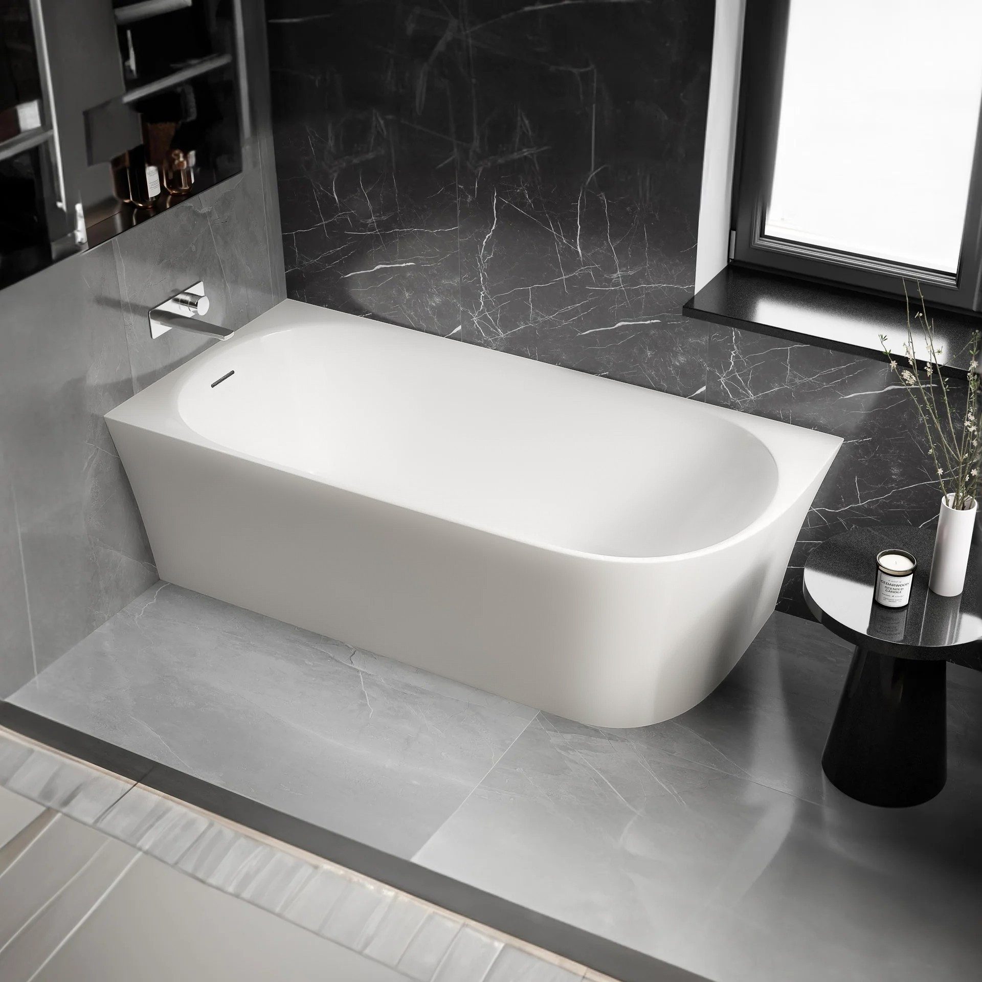 Bernstein Badewanne NORA CORNER LINKS, Halbfreistehende günstig online kaufen