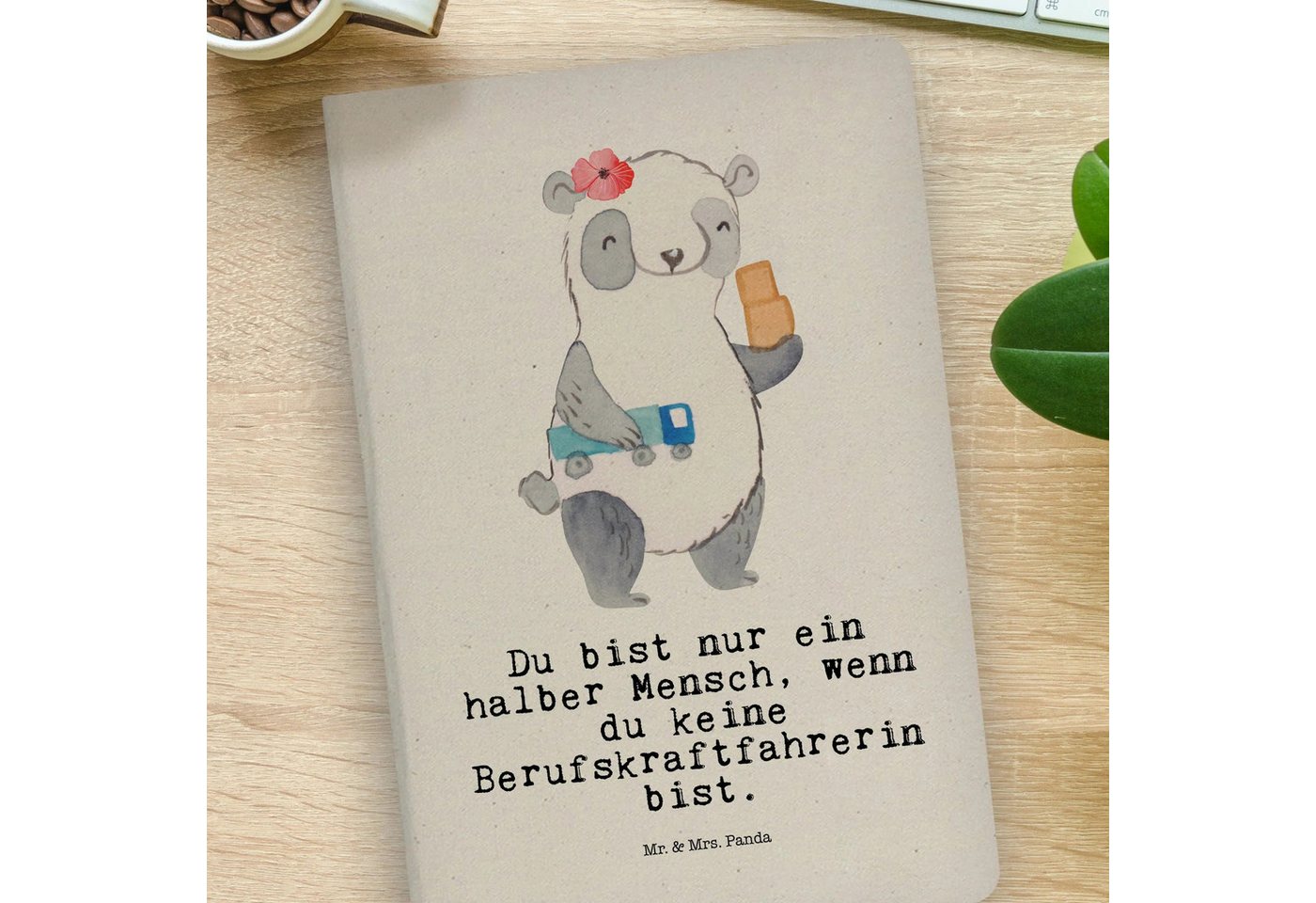 Thumbnail - Mr. & Mrs. Panda Notizbuch Berufskraftfahrerin Herz - Transparent - Geschenk, Notizbuch A4 Karie Mr. & Mrs. Panda, Kreat...