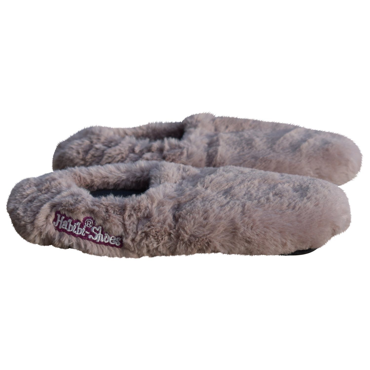Habibi Plush Wärmekissen Wärmeschuhe, Slipper grau Größe M für Mikrowelle/Ofen, (1 Paar Wärme-Hausschuhe)