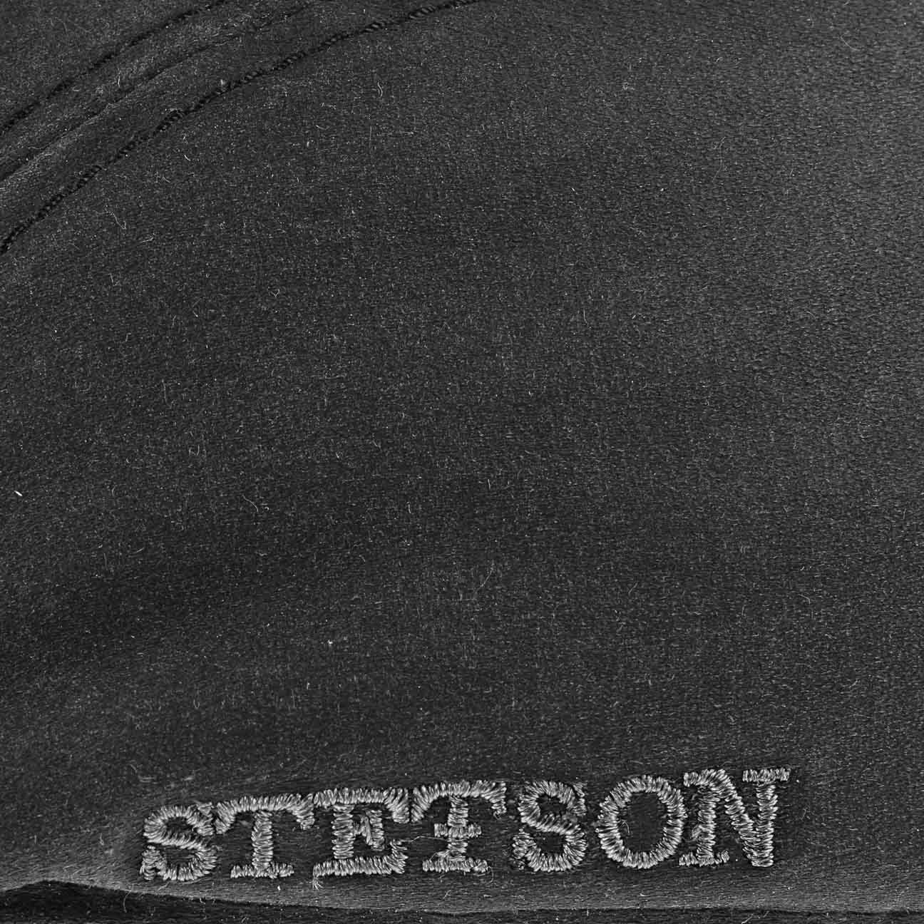 Flatcap schwarz Schirm Stetson (1-St) Cap mit Flat