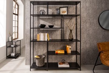 riess-ambiente Bücherregal SLIM LINE 185x135cm schwarz, Einzelartikel 1-tlg., Wohnzimmer · Holzwerkstoff · Metall · mit Ablage · Industrial