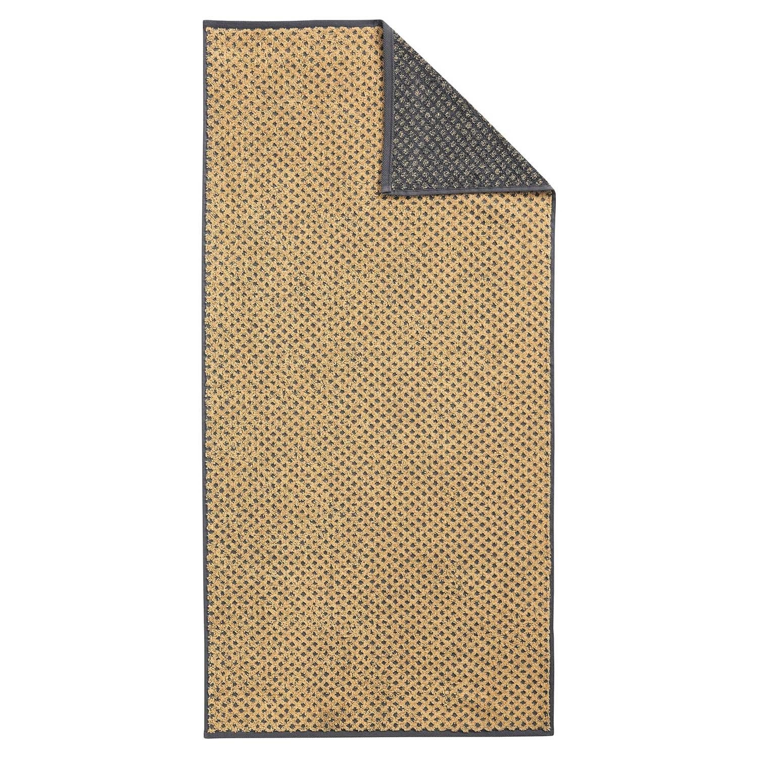 Dyckhoff Duschtuch RHOMBUS, 70 x 140 cm, Grau, Goldfarben, Baumwolle, (1-St), waschbar und trocknergeeignet