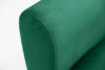 riess-ambiente Schlafsofa BELLEZZA 210cm smaragdgrün / roségold, Einzelartikel 1 Teile, Wohnzimmer · Samt · Metall · mit Bettfunktion · 3-Sitzer · Retro