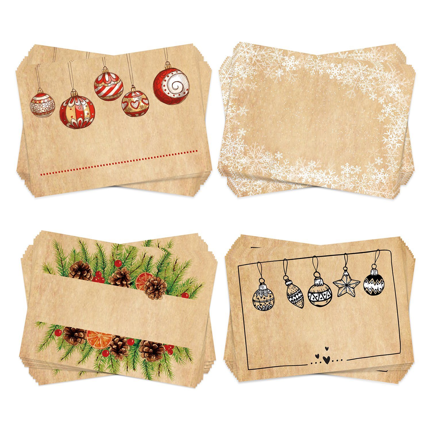 Sticker Weihnachtsaufkleber Set zum Beschriften, (100-tlg)