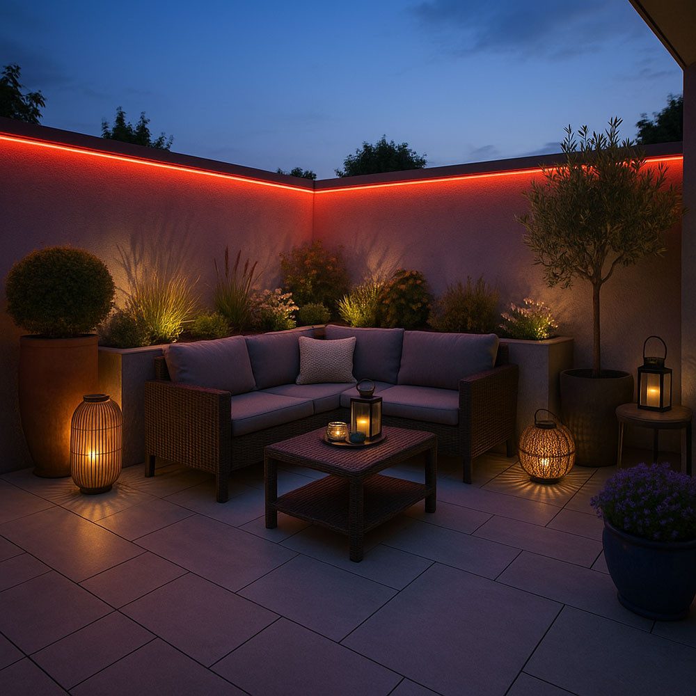 GLOBO LIGHTING Dekolicht, LED-Leuchtmittel fest verbaut, Farbig, LED Lichterschlauch Beleuchtung Außen Garten Terrasse Weg Transparent