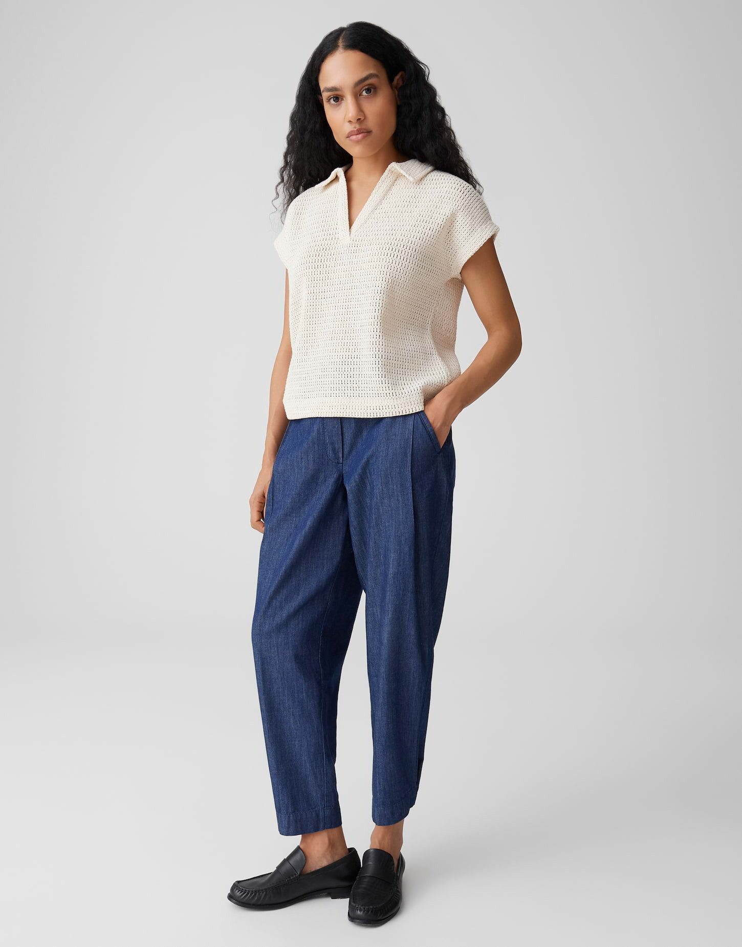OPUS Poloshirt SOMONA Regular in Crochet Optik