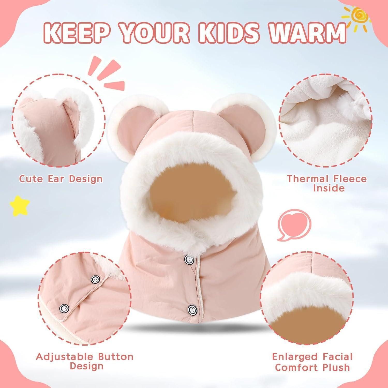 LuxusKollektion Sturmhaube Kinder Wintermütze Sturmhaube Thermo Wasserdicht 3 7 Jahre Rosa