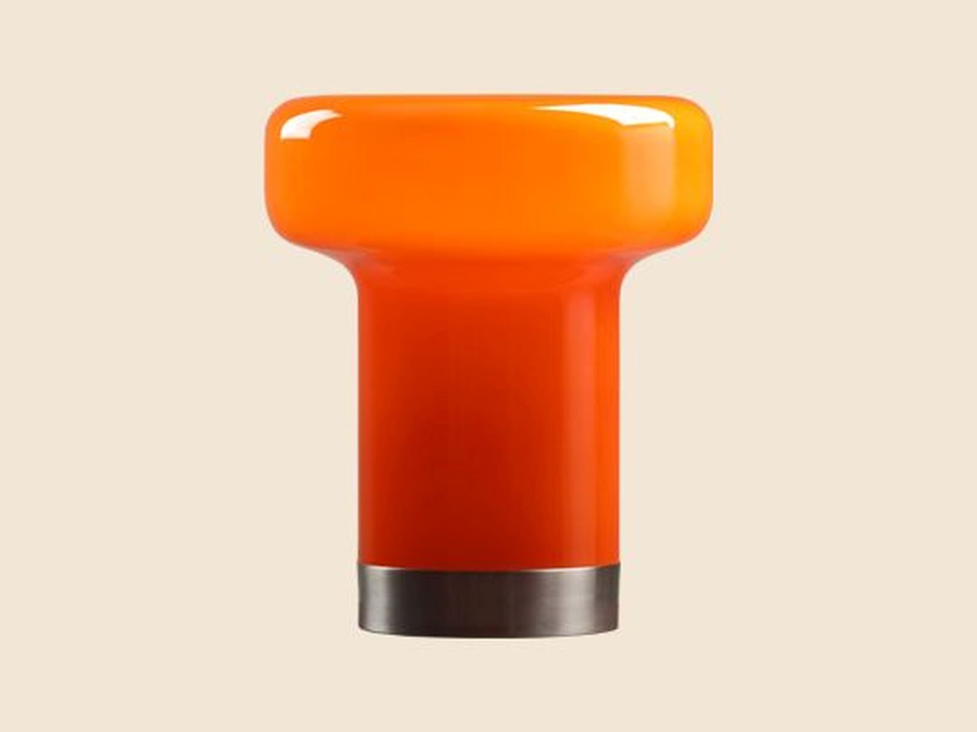 Licht-Erlebnisse Tischleuchte ERAN, Glas Metall D: 245 cm rund 29.5 cm hoch Orange E14 Modern