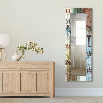 Artland Dekospiegel Buntes zu Hause in taktvollen Farben, gerahmter Ganzkörperspiegel, Wandspiegel, mit Motivrahmen, Landhaus