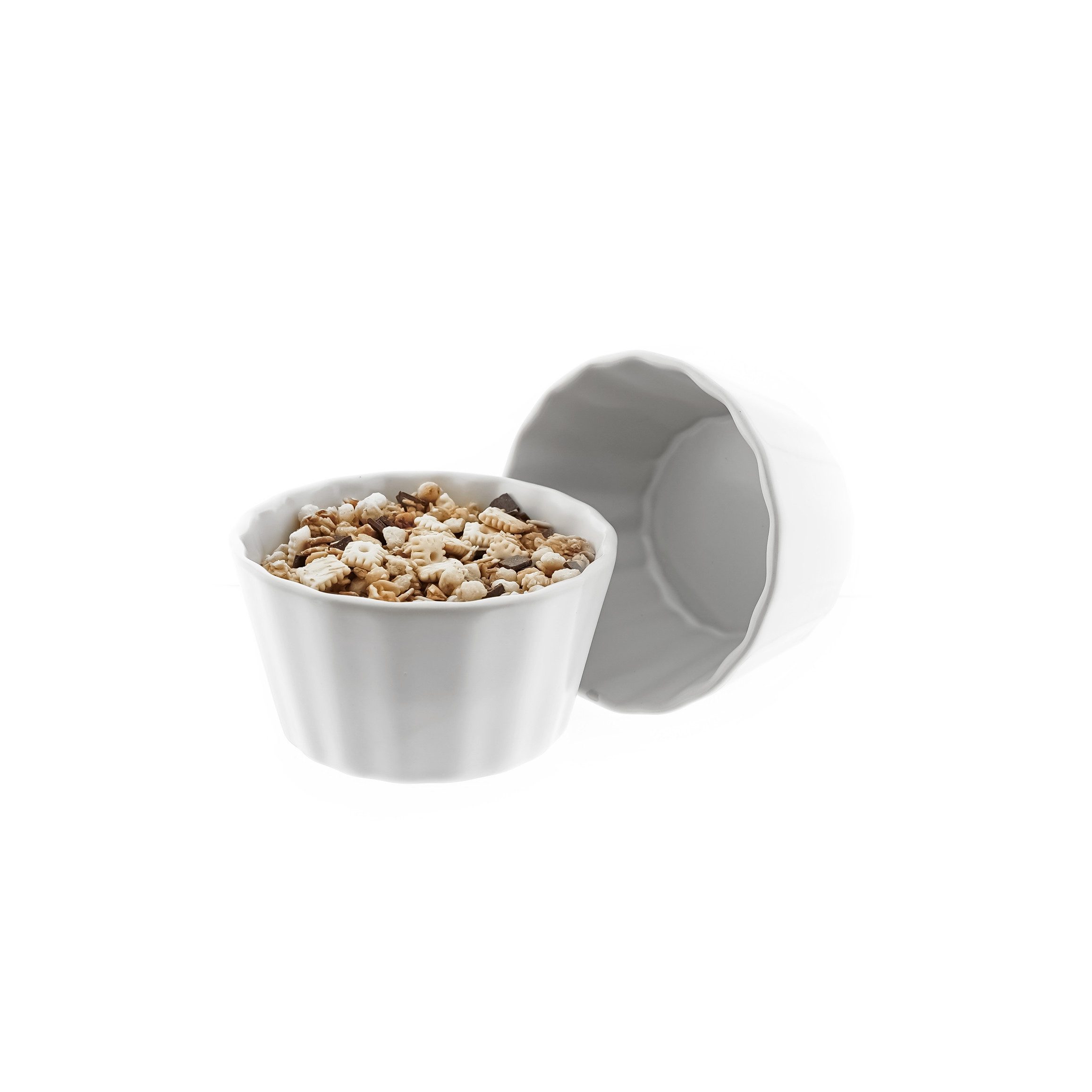 Almina Muffinform Dessertschalen 6er Set aus Porzellan - Wellen Design