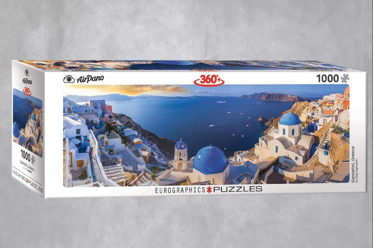 empireposter Puzzle Sonniges Santorini in Griechenland - 1000 Teile Panorama Puzzle - Format 96x32 cm, 1000 Puzzleteile