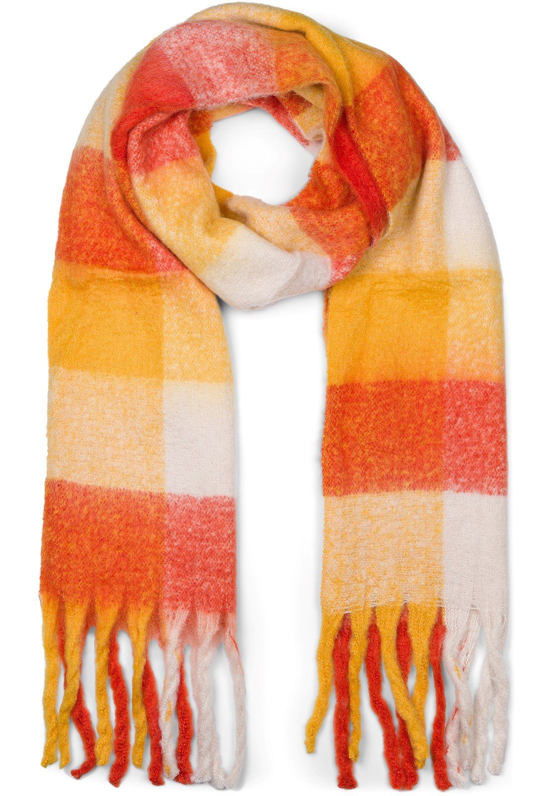 styleBREAKER XXL-Schal Karo Web Strickschal bunt, (1-St)