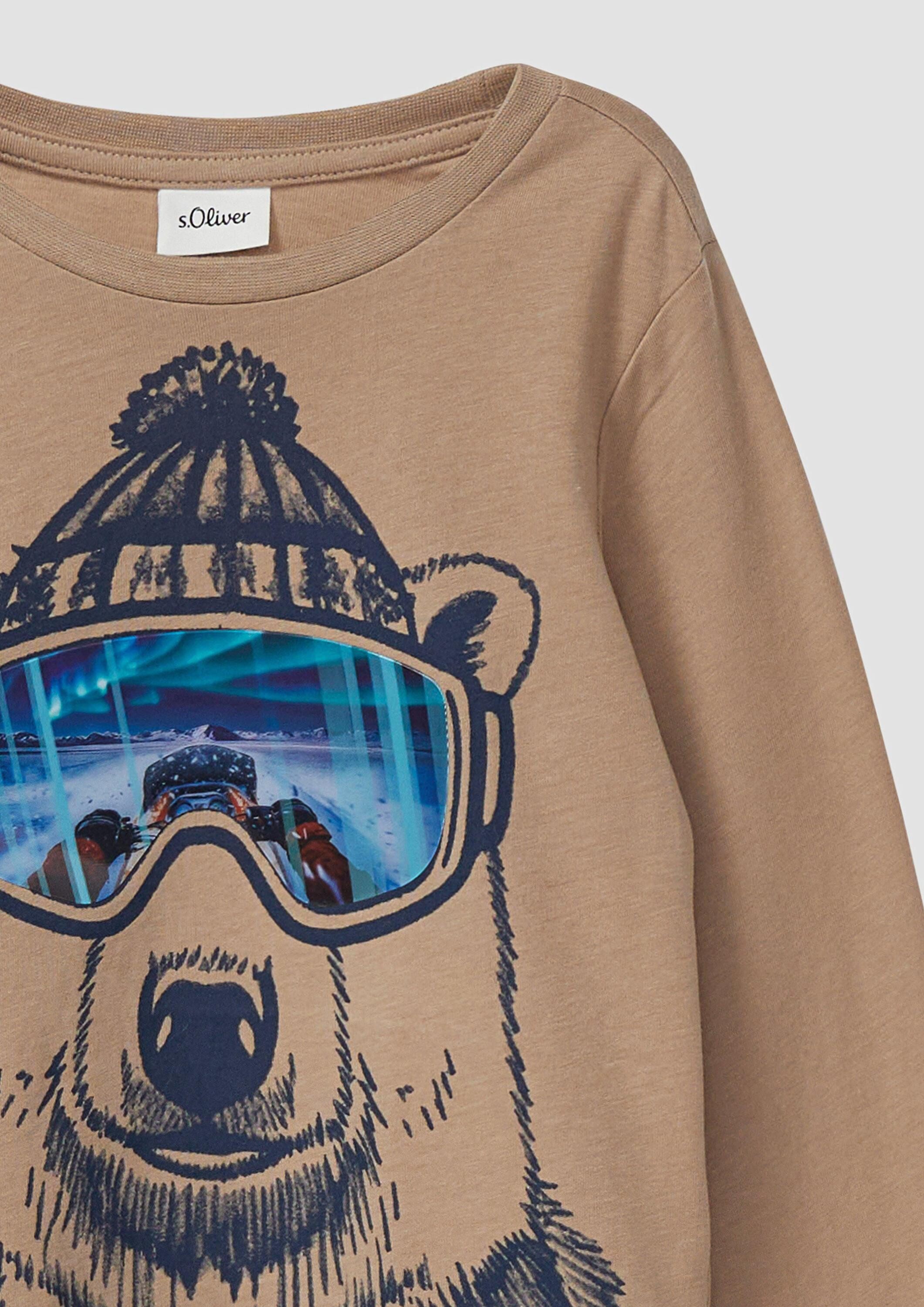 s.Oliver Langarmshirt T-Shirt Longsleeve mit Hologram-Artwork