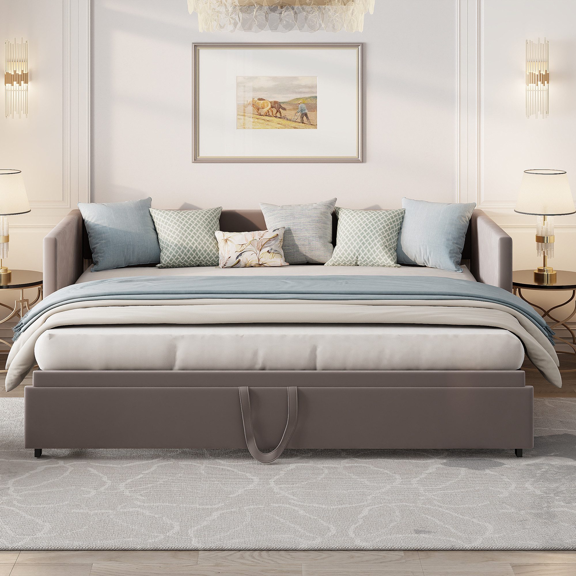 NMCXXO Polsterbett Polsterbett mit Schlafsofa-Funktion – Modern & bequem, P günstig online kaufen