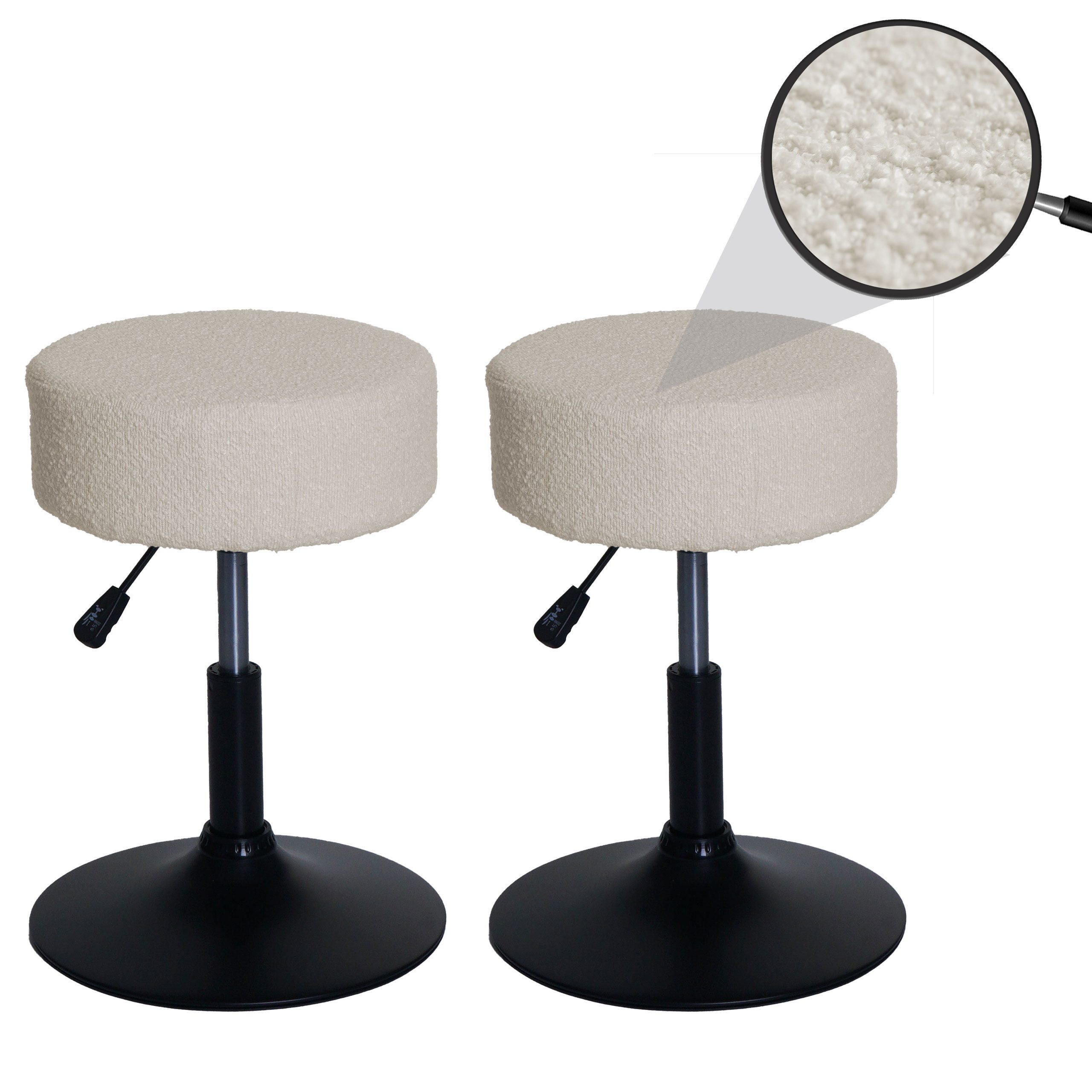 MCW Sitzhocker MCW-C22-B-2 (Set, 2er), Stufenlos höhenverstellbar, Einfacher Aufbau