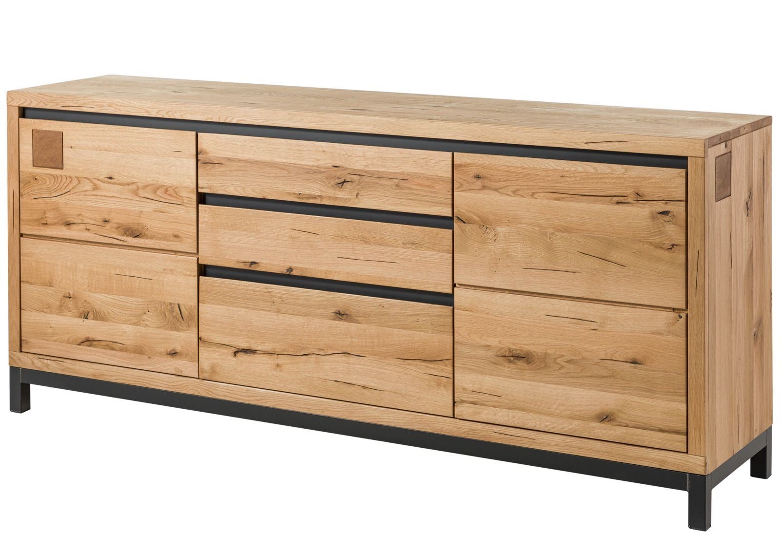 Massivmoebel24 Sideboard (Massivholz), Sideboard Wildeiche 190x45x85 natur günstig online kaufen