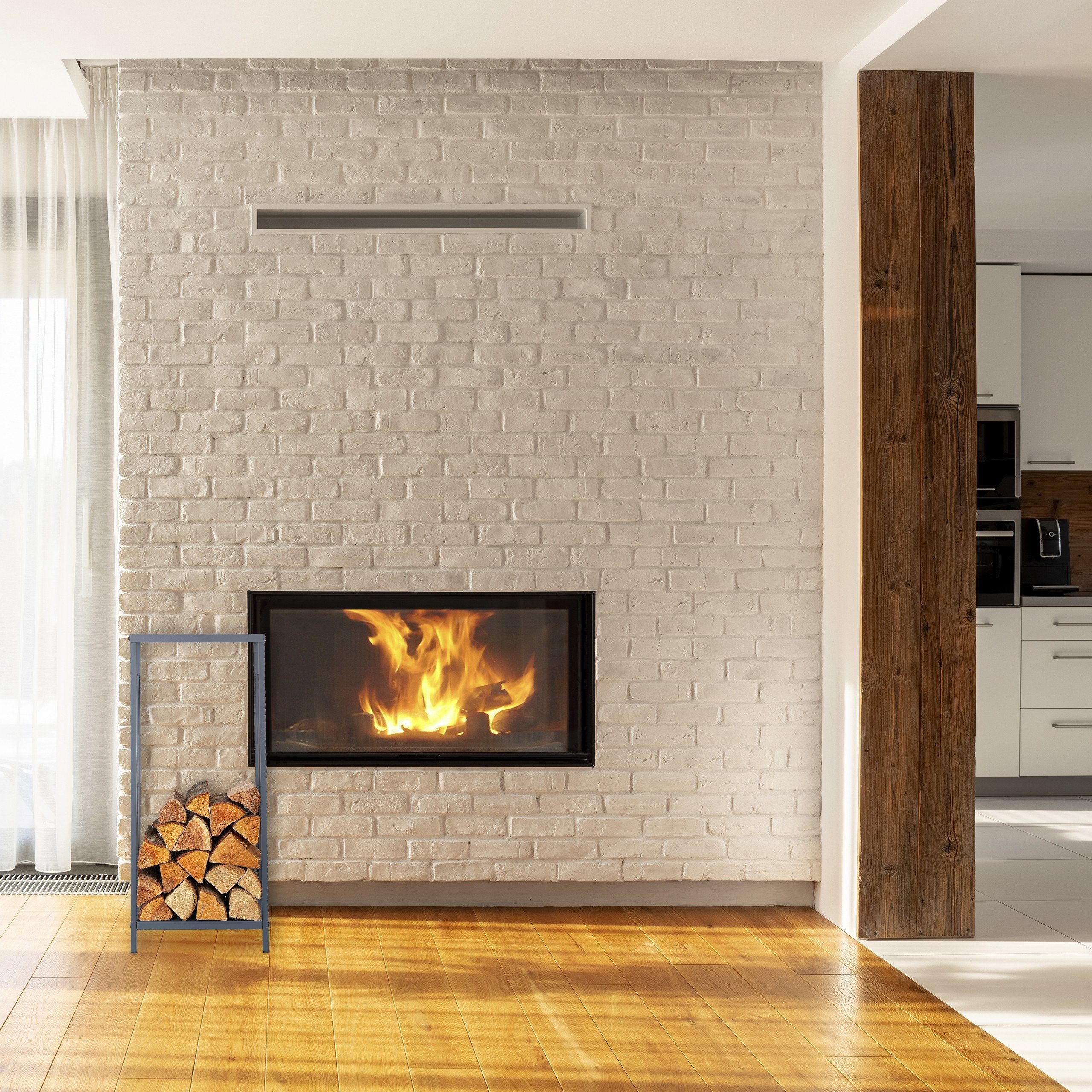 relaxdays Kaminholzregal Graues Kaminholzregal aus Stahl, BxTxH:34x25x80.5 günstig online kaufen