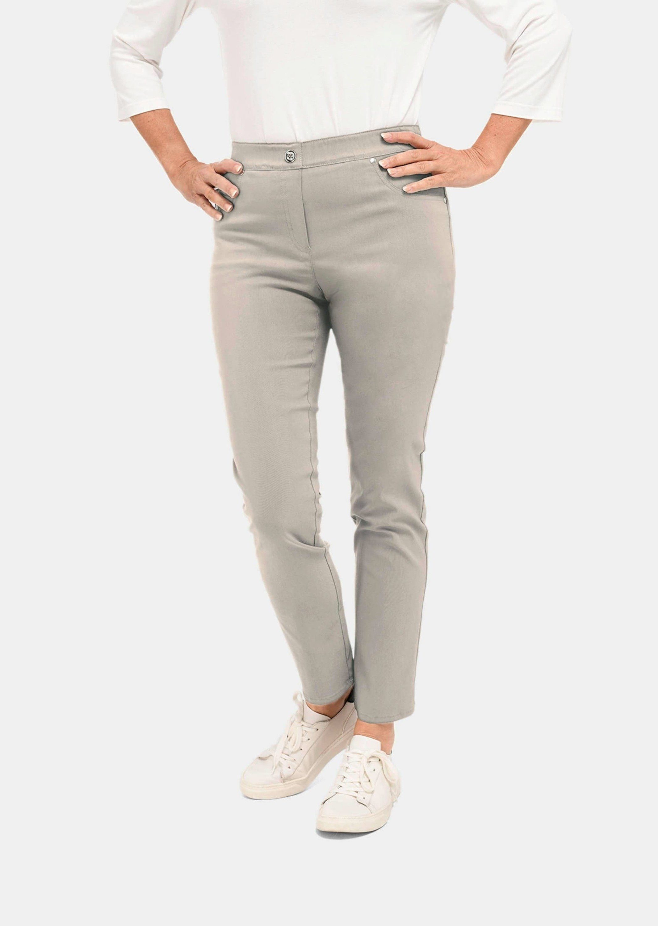 Schmutzabweisende GOLDNER Schlupfhose Louisa Super-Stretch-Schlupfhose stein