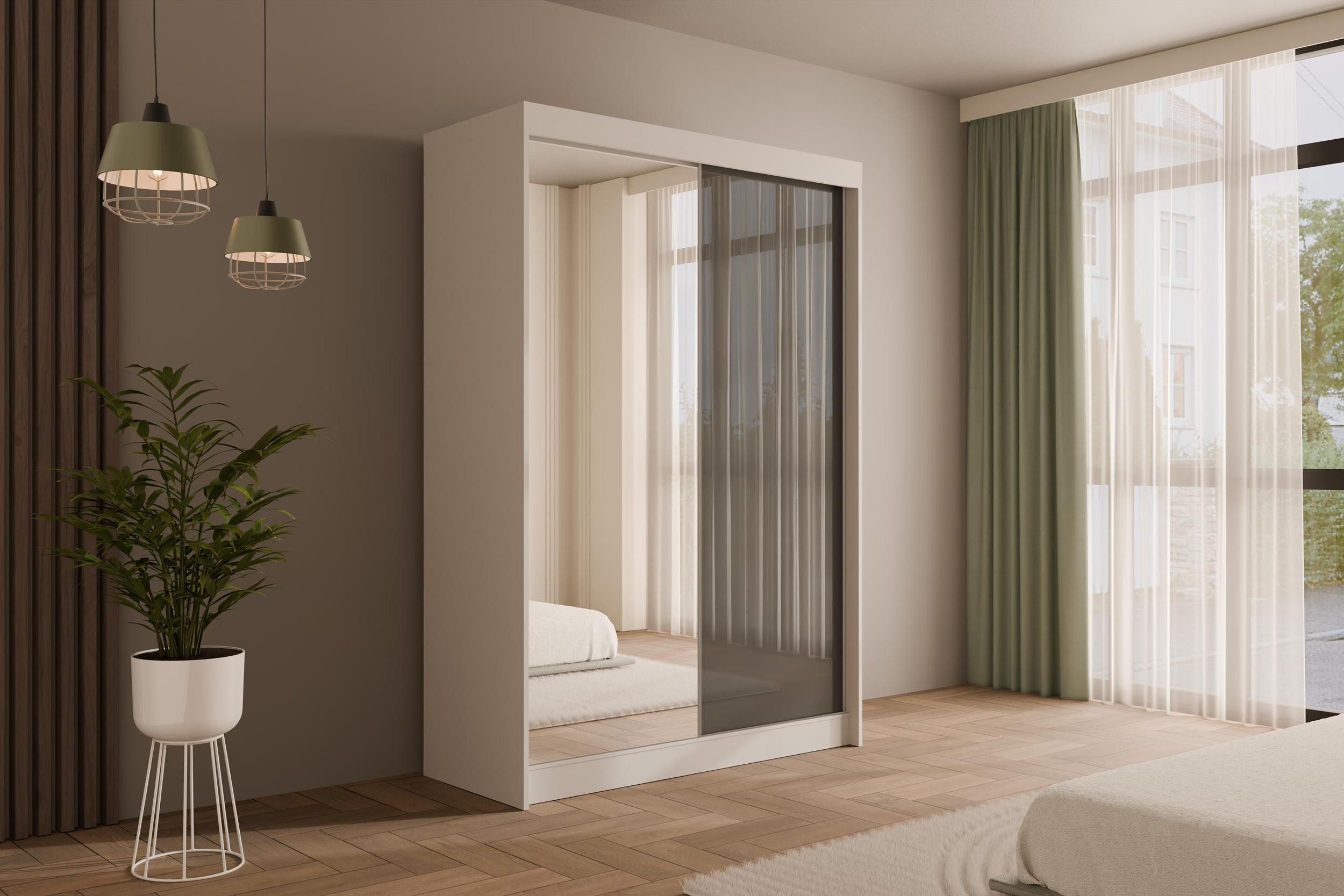 ALTDECOR Schiebetürenschrank VESLI (Kleiderschrank Garderobenschrank mit vi günstig online kaufen