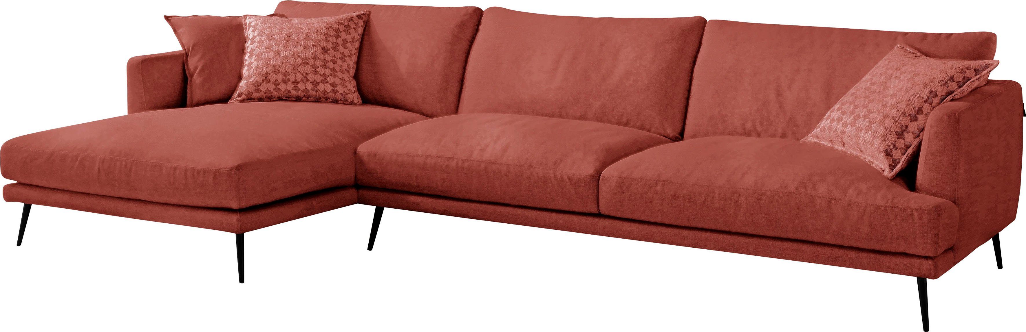 Egoitaliano Ecksofa Sophia, Designsofa mit extrakomfortablem Sitzkomfort, Breite 274cm, mit Daunenfederung, L-Form