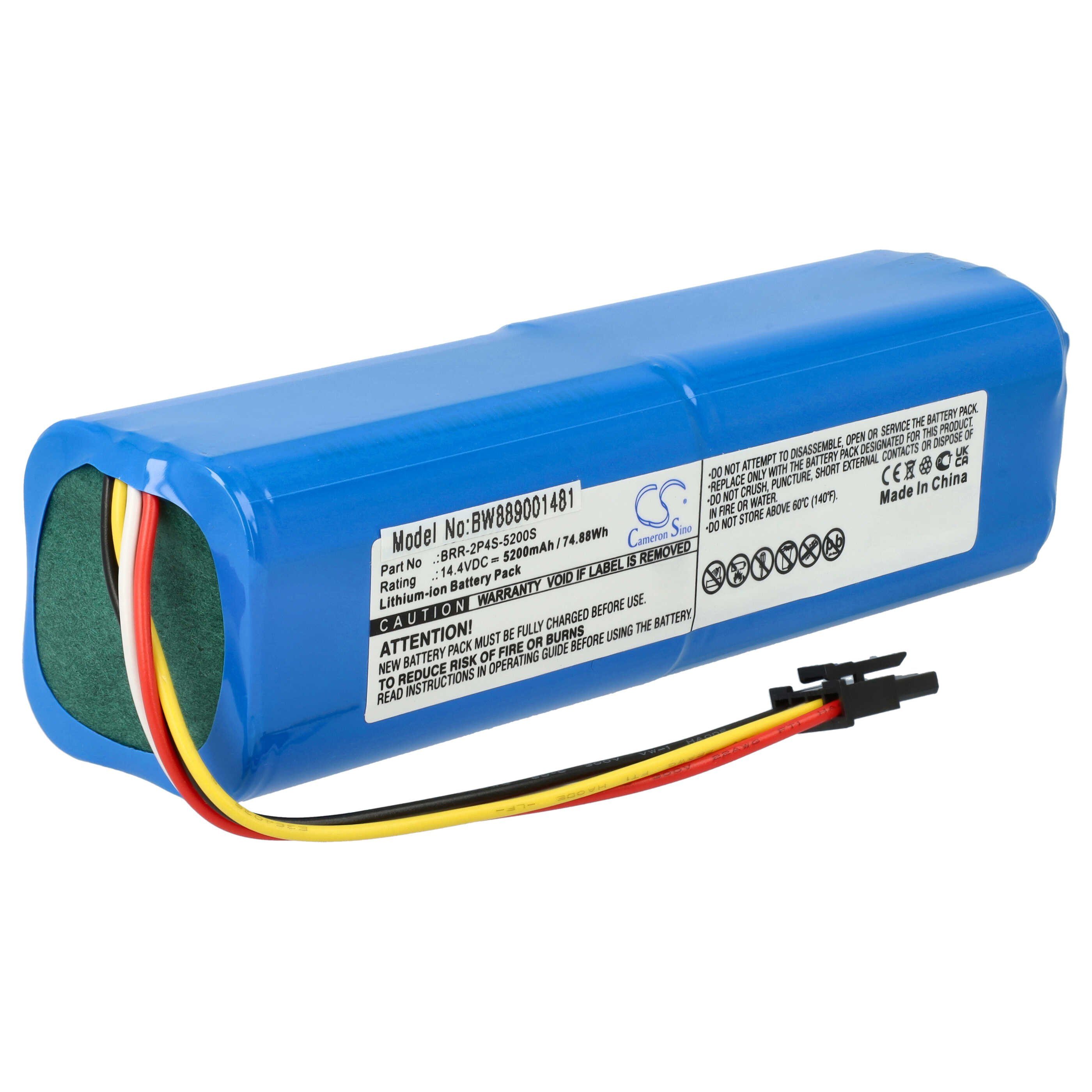 vhbw Akku passend für Xiaomi Mi Robo Saugroboter (5200 mAh, 14,4 V, Li-Ion) Staubsauger-Akku Akku Li-Ion 5200 mAh (14,4 V, 1 St), Leistungsfähiger Austausch-Akku für Ihren Saugroboter