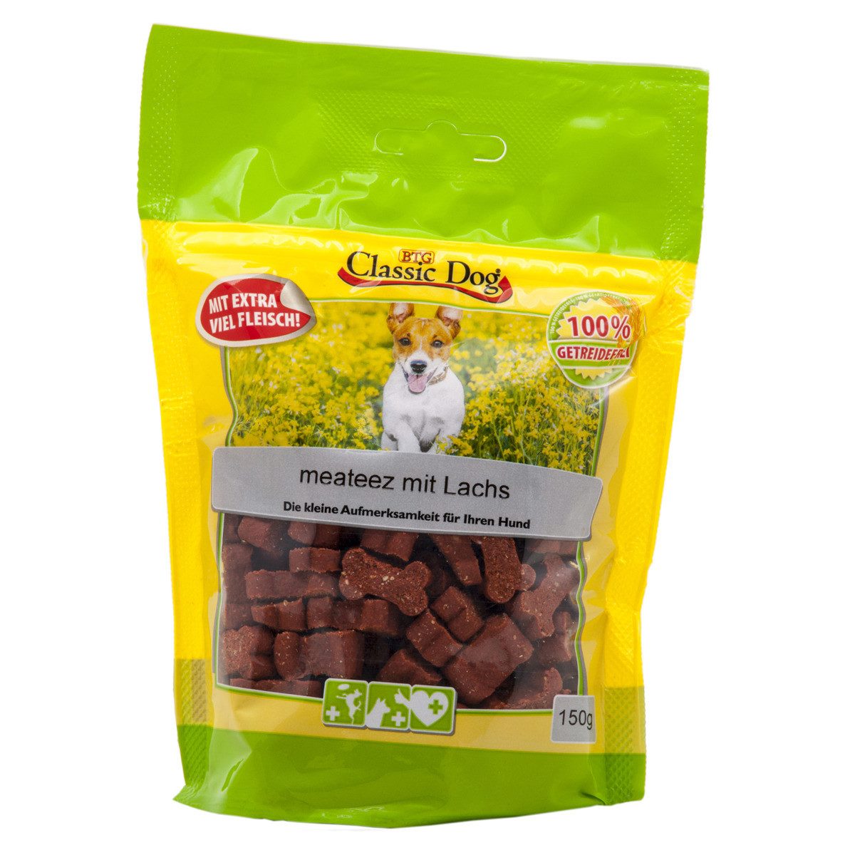 Classic Dog Meateez mit Lachs 150 g - 12 Stück, Snack für: Hund