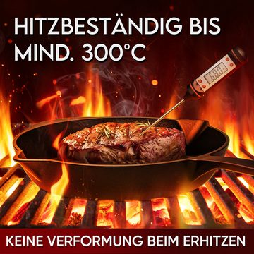 Susani Grillpfanne GUSSKÖNIG Gusseisenpfanne - 26cm Bratpfanne für alle Hitzearten