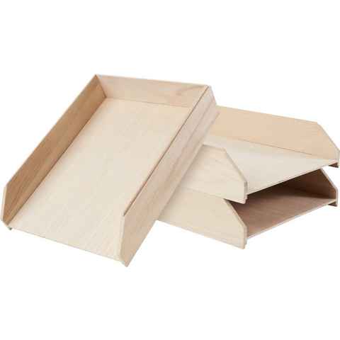 VBS Organizer Dokumentenablage Holz, 30 cm x 23 cm x 6,5 cm 3 Stück