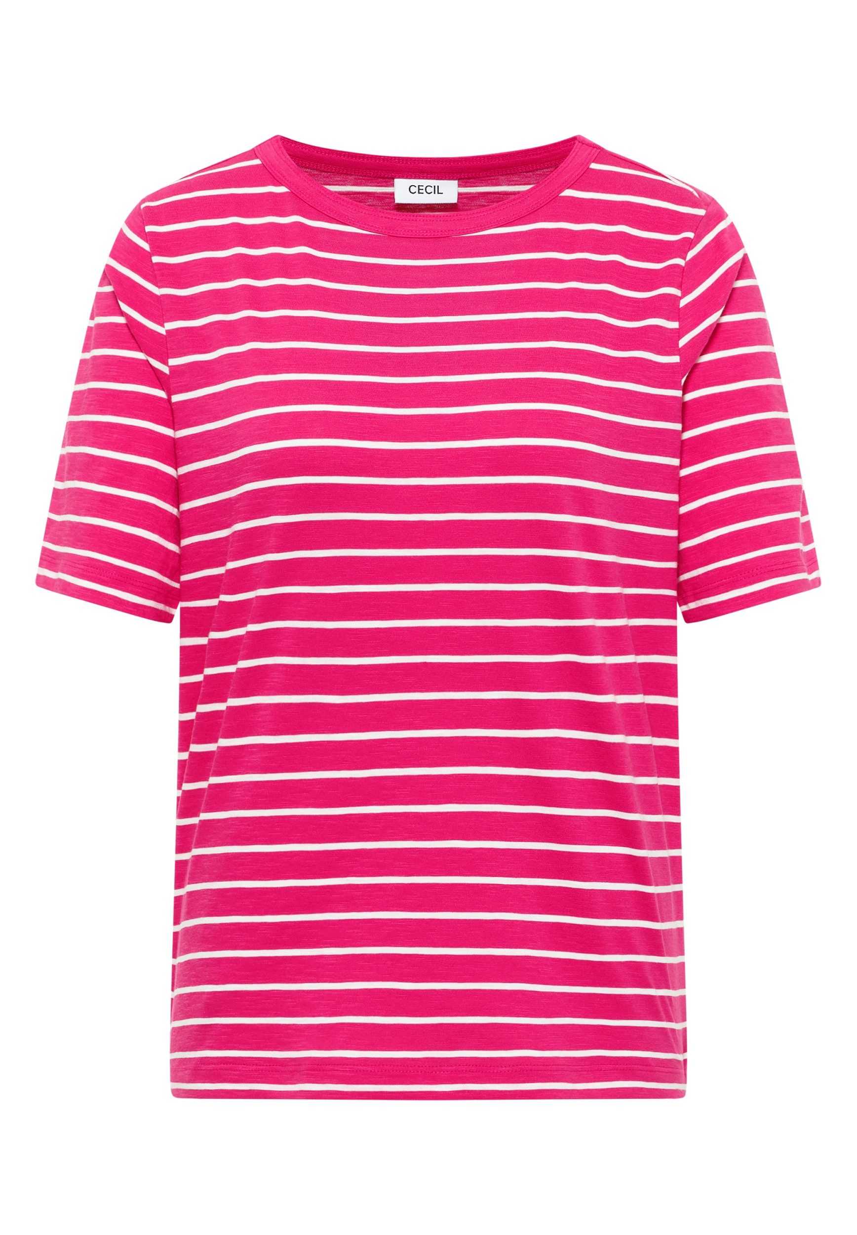 CECIL Kurzarmshirt NOS Striped Slubyarn Shirt günstig online kaufen
