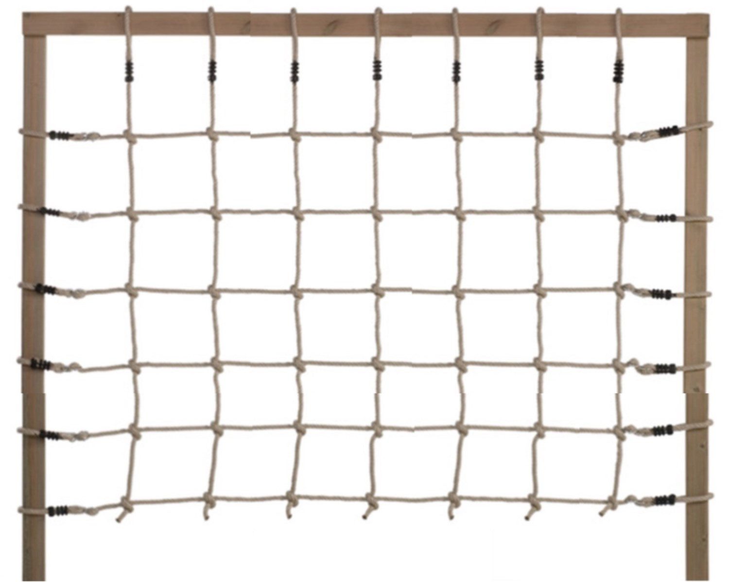 Loggyland Kletternetz H: 1,50 x B: 2,00 m - natur Kletterseil (ohne Rahmen), für Kinder Spielplatz Garten oder Spielzimmer