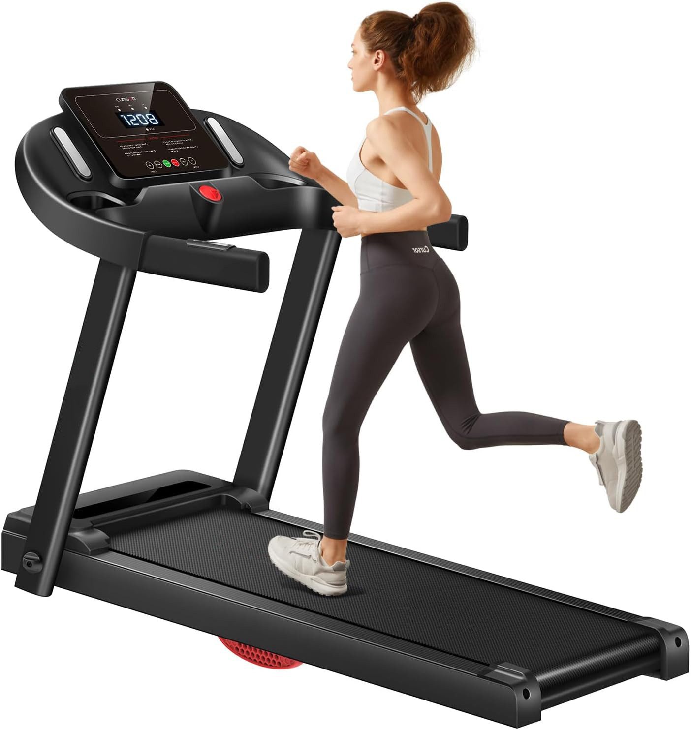 BAYMATE Laufband Für Zuhause Laufbänder (Aufgerüsteter leiser Motor, Treadmill for Home mit 12 Trainingsprogrammen,Max Belastung 136KG), mit Herzfrequenzmonitor