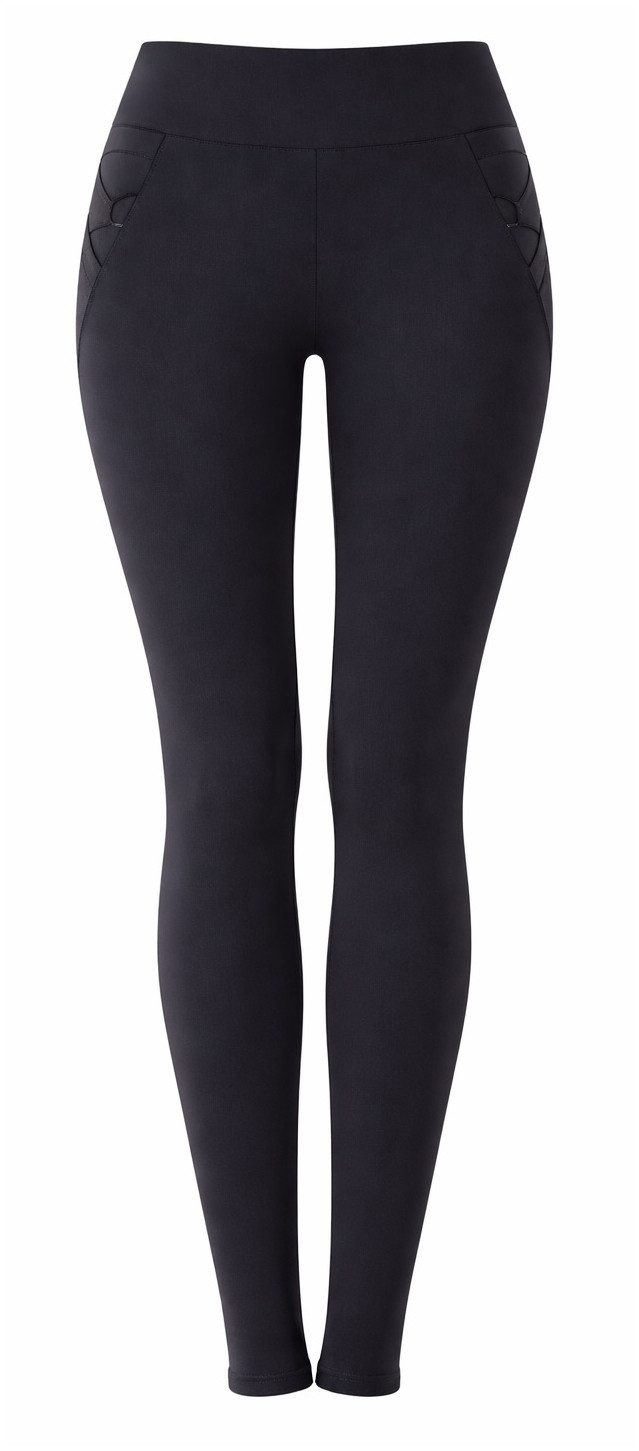 Bas Bleu Highwaist Leggings mit dekorativen Taillendetails