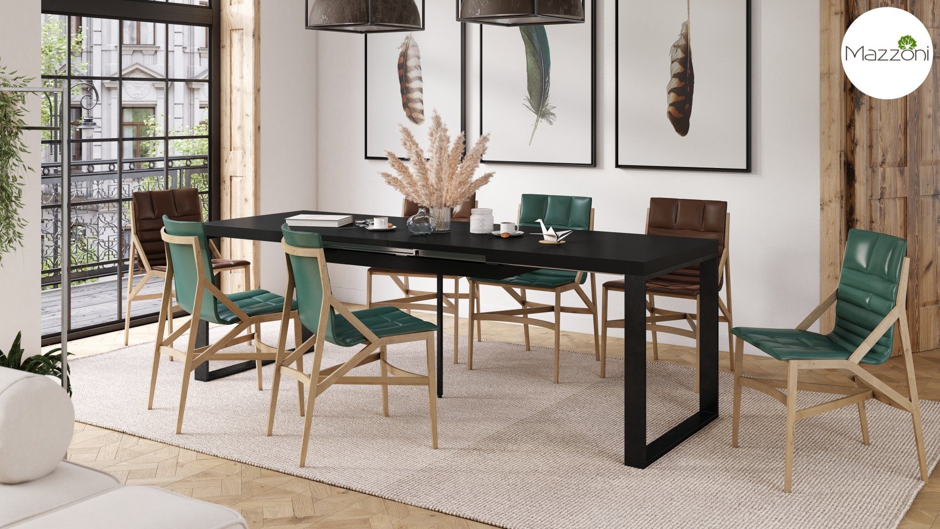 Mazzoni Esstisch Design Avari Tisch XXL ausziehbar 140 bis 290 cm