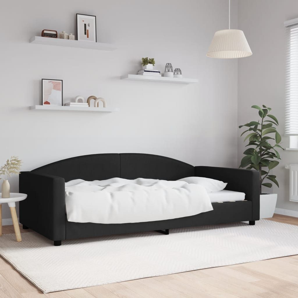 vidaXL Daybed, Tagesbett Schwarz 100x200 cm Stoff