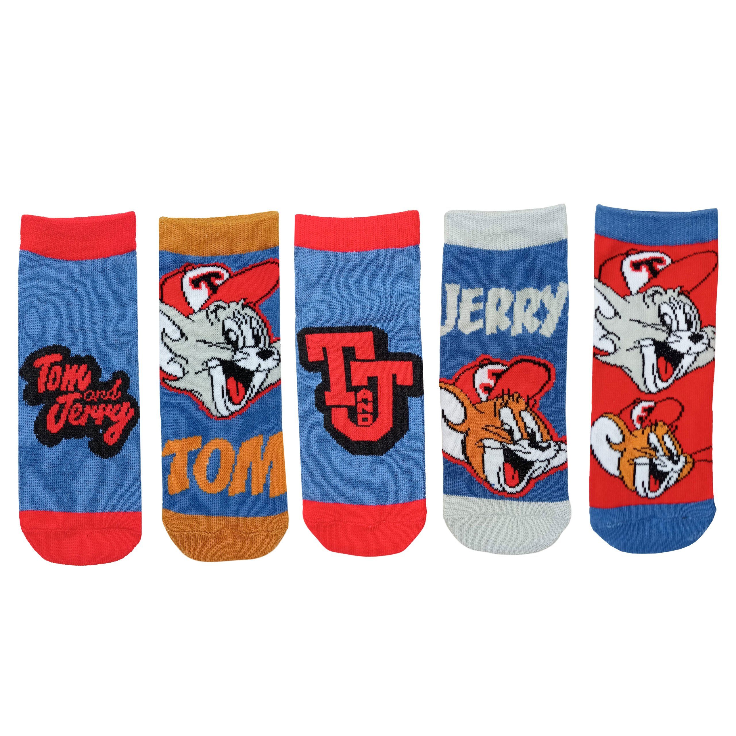 United Labels® Socken Tom & Jerry Socken für Jungen Blau (5er Pack)