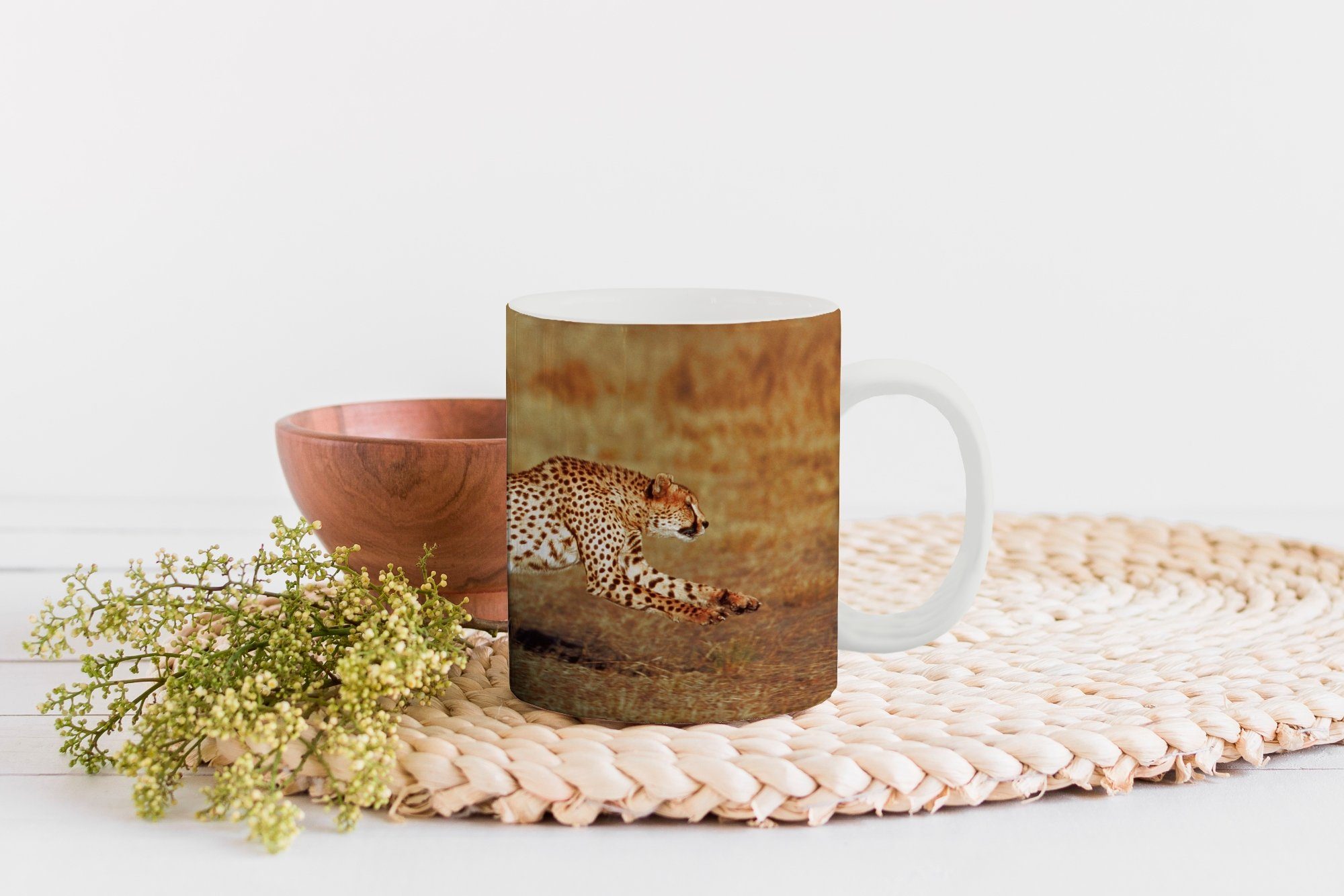 Kaffeetassen, eines Tasse Teetasse, weiblichen MuchoWow Becher, Teetasse, Geparden, Vorderansicht Geschenk Keramik,