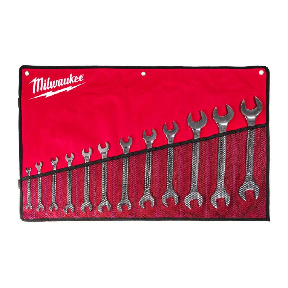 Milwaukee Maulschlüssel MILWAUKEE Doppelmaulschlüssel-Set 12-teilig mit I-Beam Griff