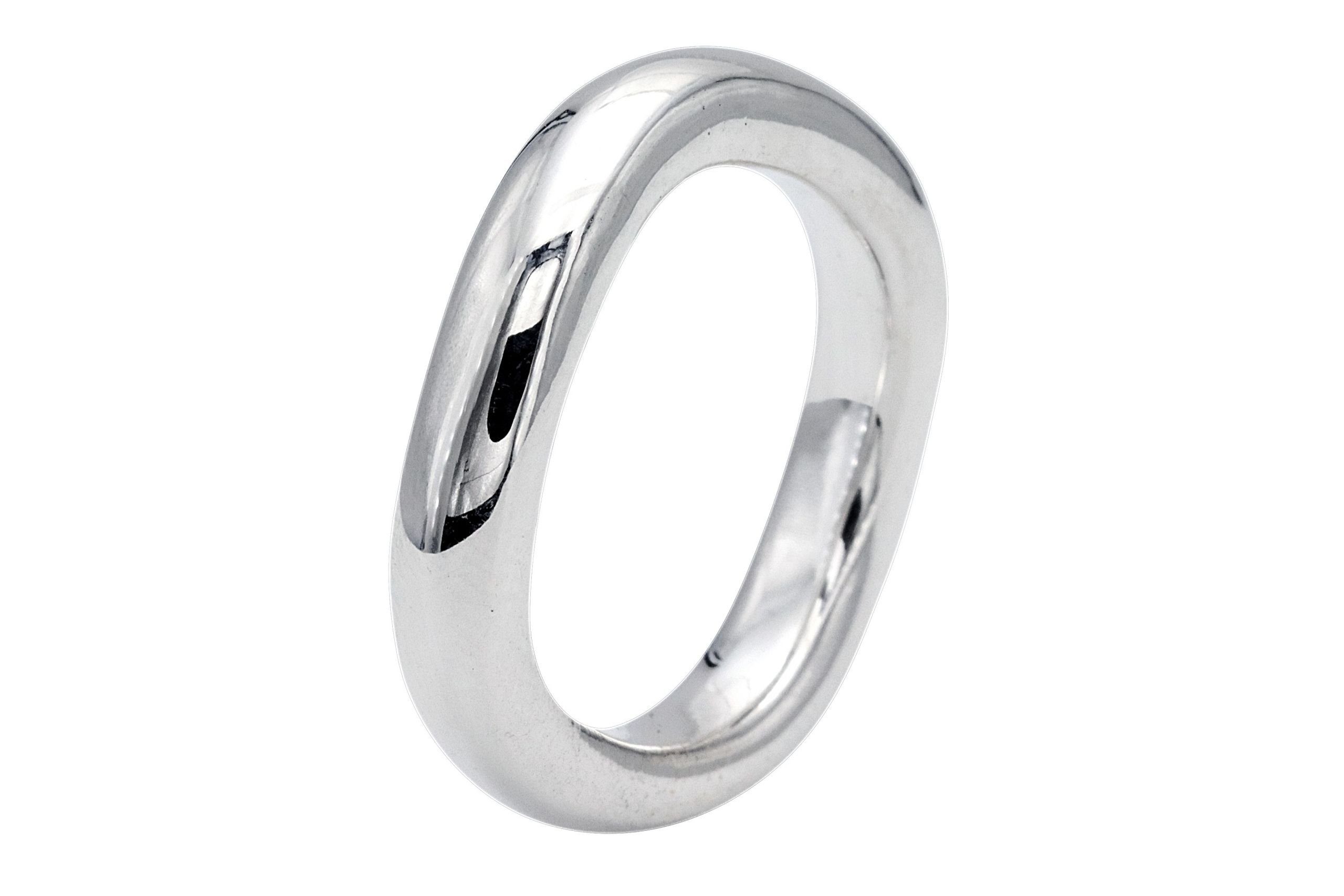 SILBERMOOS Silberring Bandring "Schlicht und Gewellt", 925 Sterling Silber