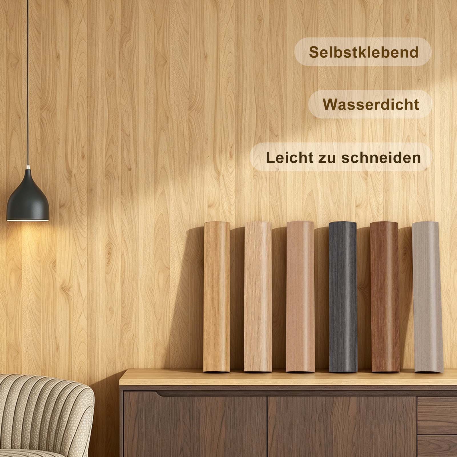 Yalion Vliestapete Yalion Selbstklebende Holzoptik Tapete - PVC Wasserdicht für Wände