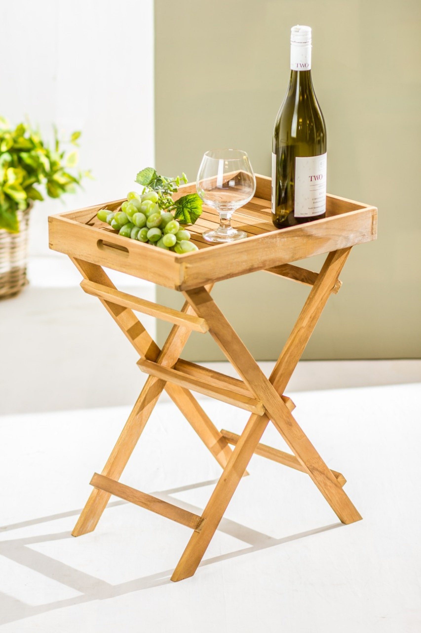 GartenHero Beistelltisch »Tablettständer Teak klappbar Holz Tabletttisch Beistelltisch  Tisch«