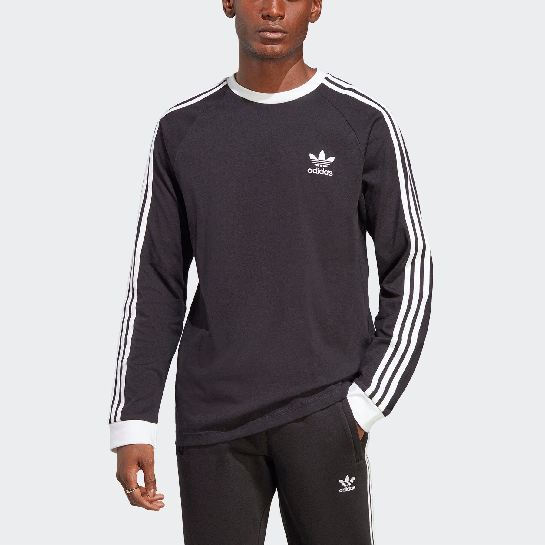 adidas Originals Langarmshirt ADICOLOR CLASSICS 3STREIFEN LONGSLEEVE Black | Rundhalsshirts
