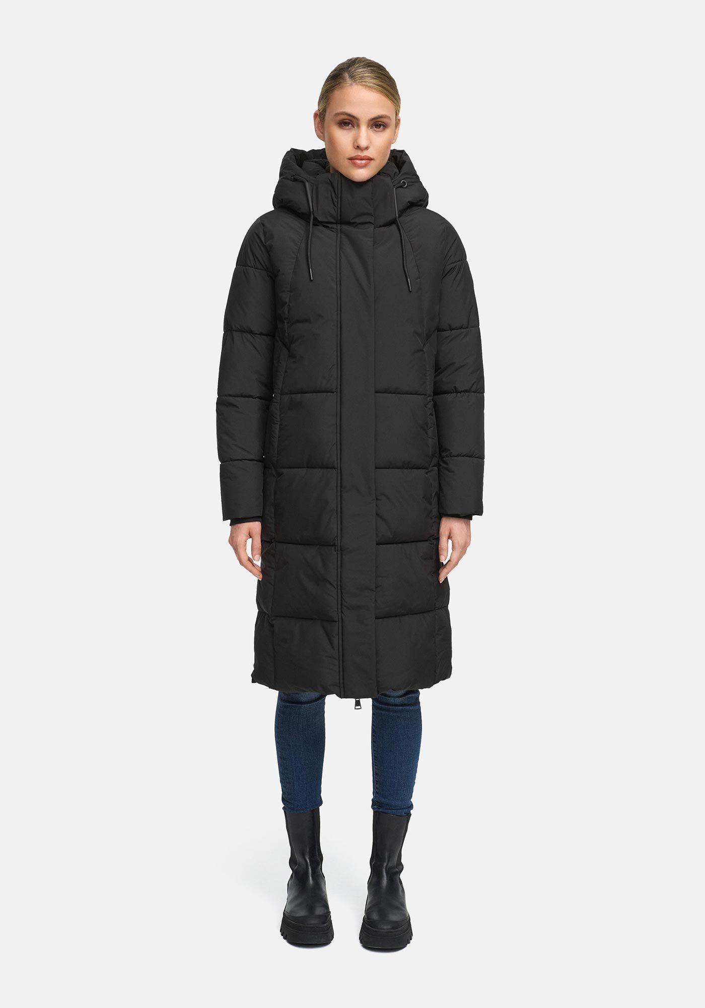 Marikoo Winterjacke Chumanii Warmer Wintermantel mit langem Schnitt für kalte Tage.