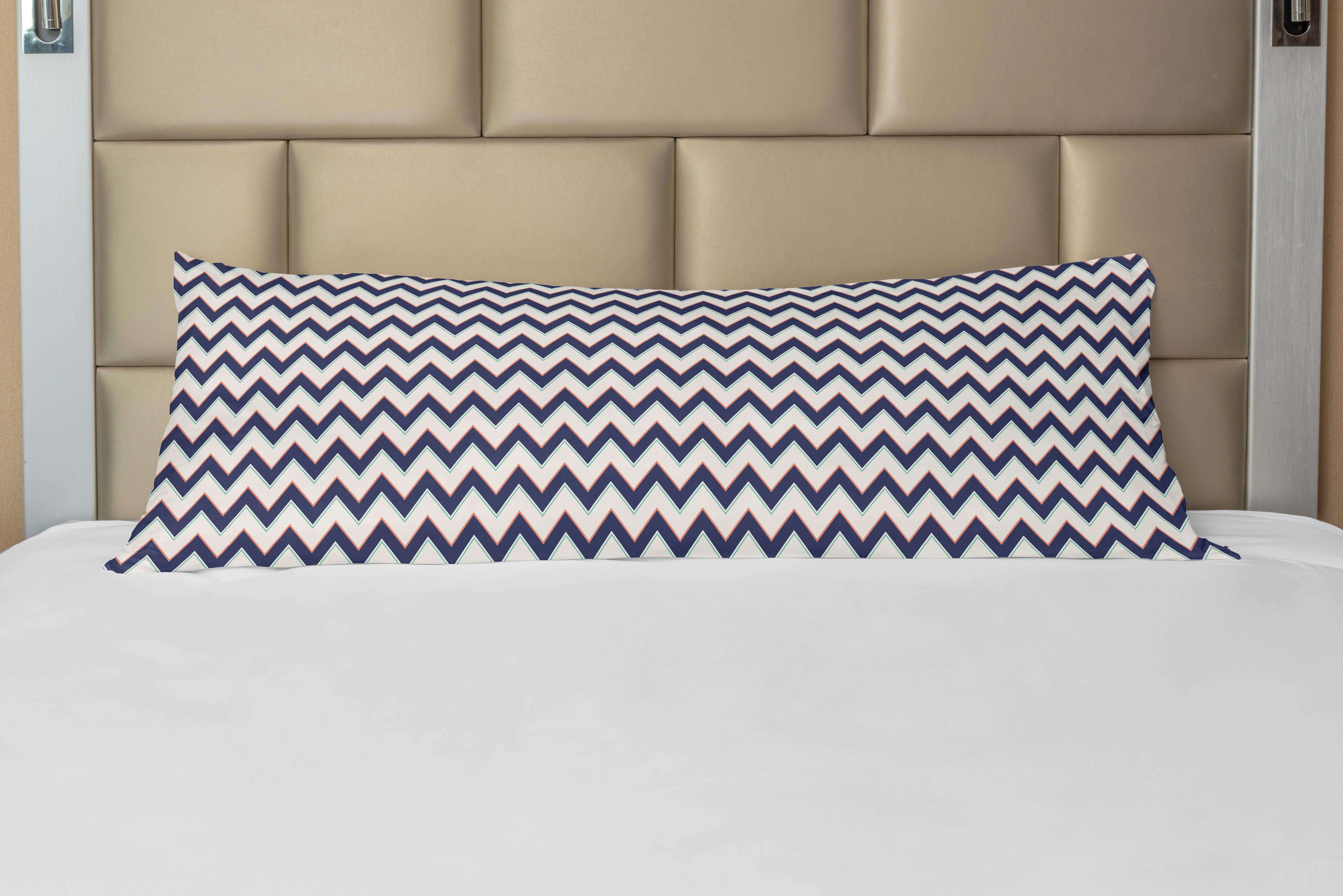 Seitenschläferkissenbezug Deko-Akzent Langer Kissenbezug, Abakuhaus, Zig Zag Geometric Retro Funky