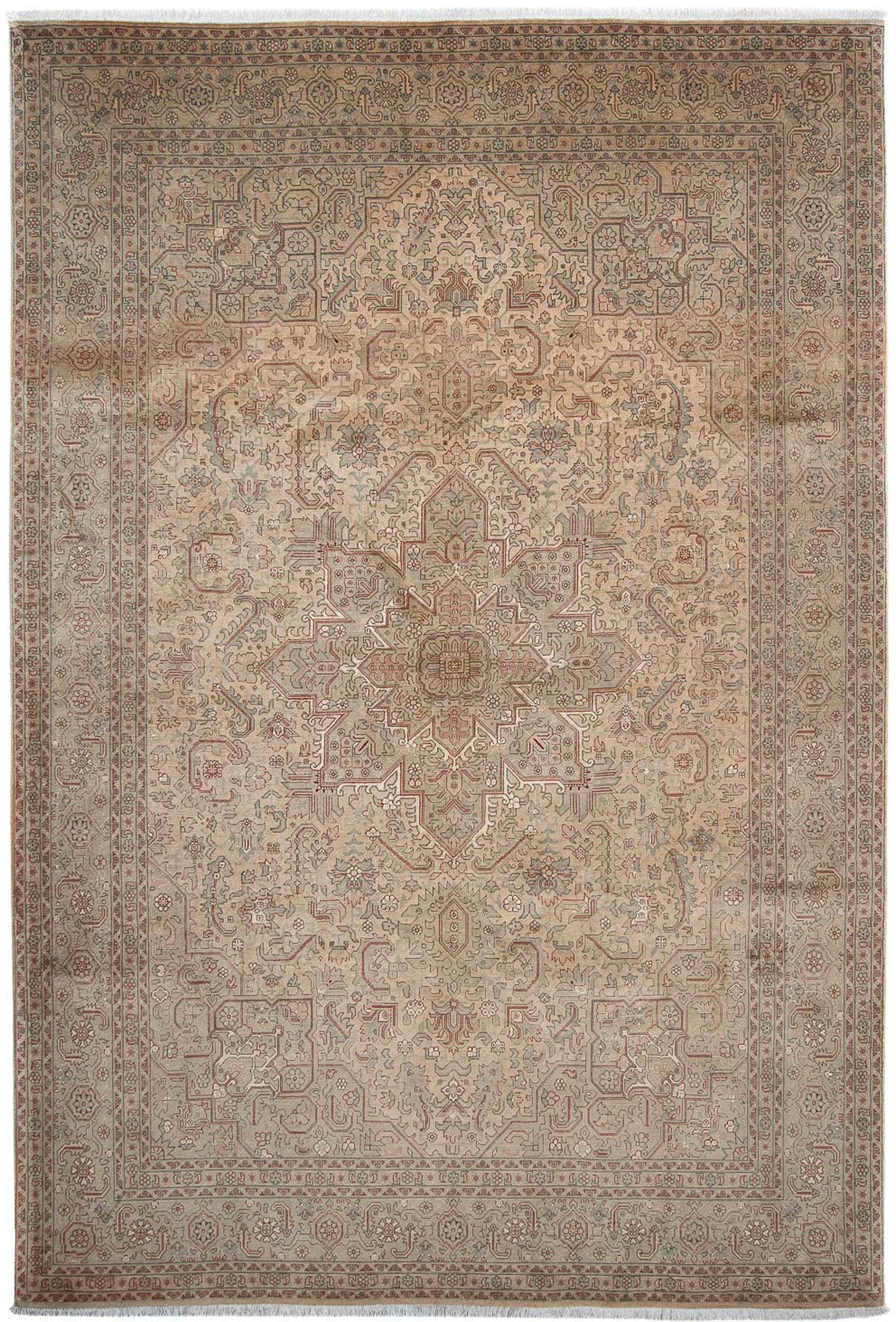 Orientteppich Perser - Täbriz - x 198 Royal rechteckig, Handgeknüpft, mm, - Einzelstück hellbraun, morgenland, cm - Höhe: mit Zertifikat 296 Wohnzimmer, 7