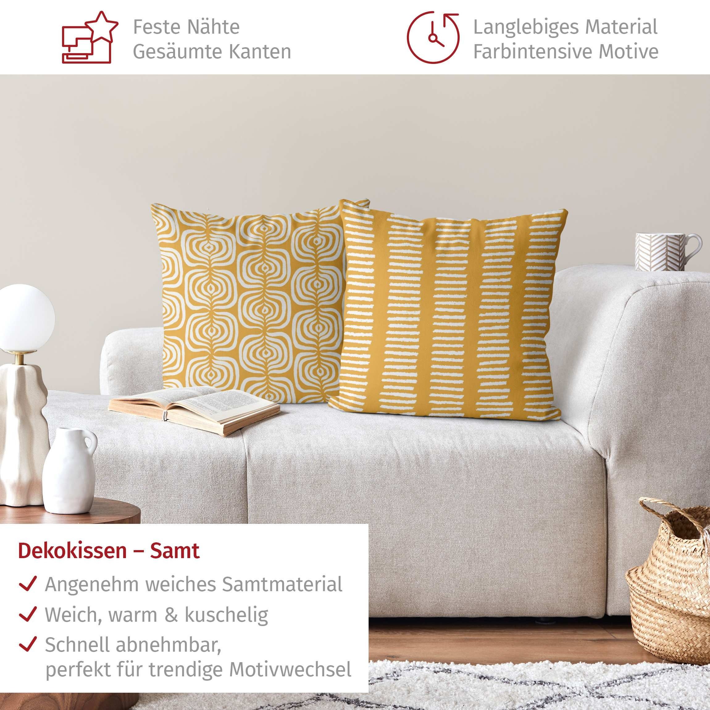 Bilderdepot24 Dekokissen 2-teilig drinnen Kissenhülle/ Sofakissen/ Zierkissen Kissenhülle gelb, Bezug mit / ohne Füllung Zierkissen Outdoor Sofa Bett